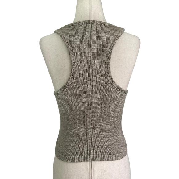 Arden B Graphite Knit Crochet Crop Top Women's Size XS | 72-34-2 - Picture 2 of 6